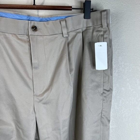 Brooks Brothers Mens Lightweight Chino Stretch Pants 34 Khaki Brown Elliot Fit - Picture 4 of 16